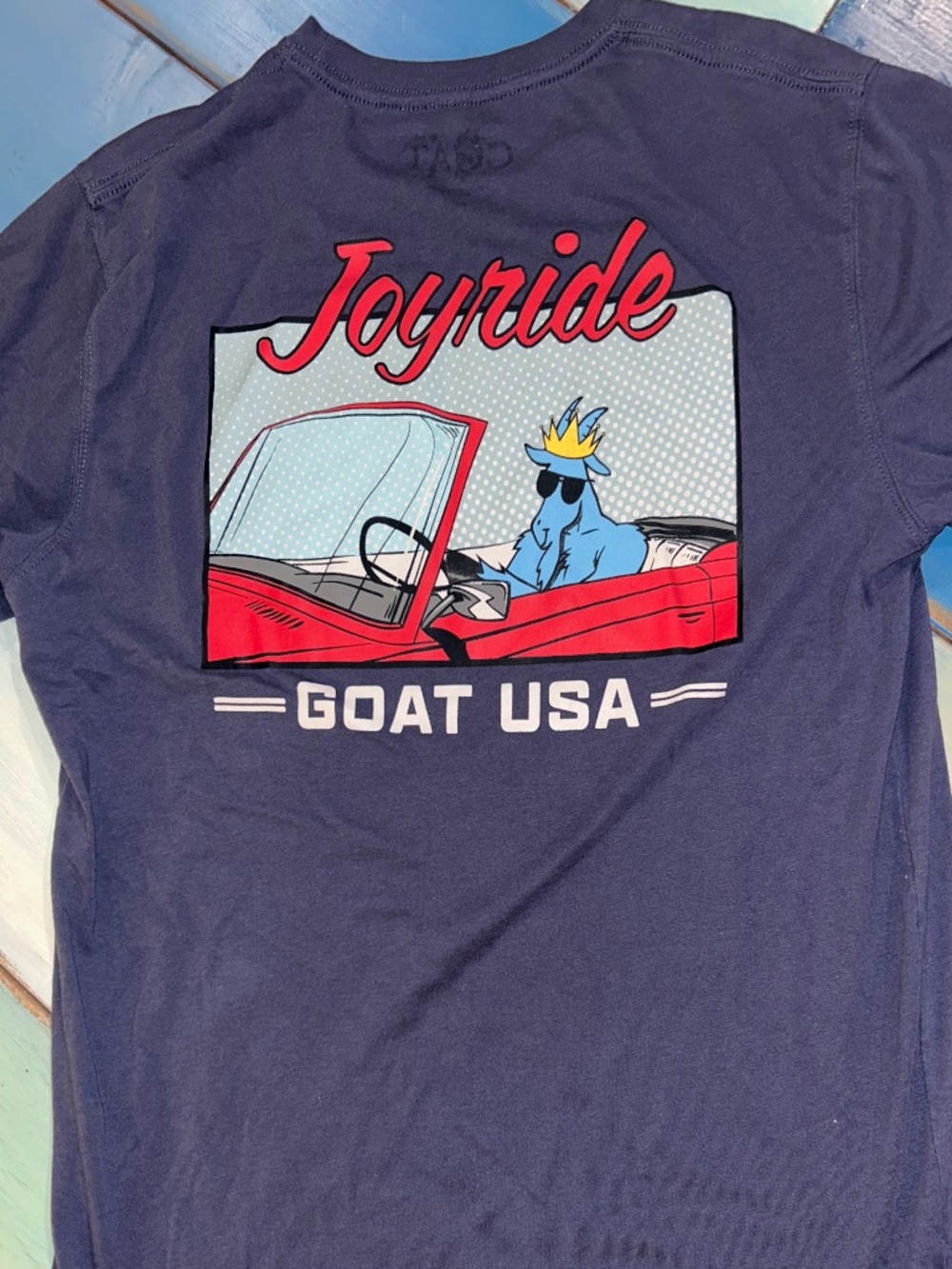 GOAT USA Patriotic Graphic T-Shirt Navy Red White Blue Medium